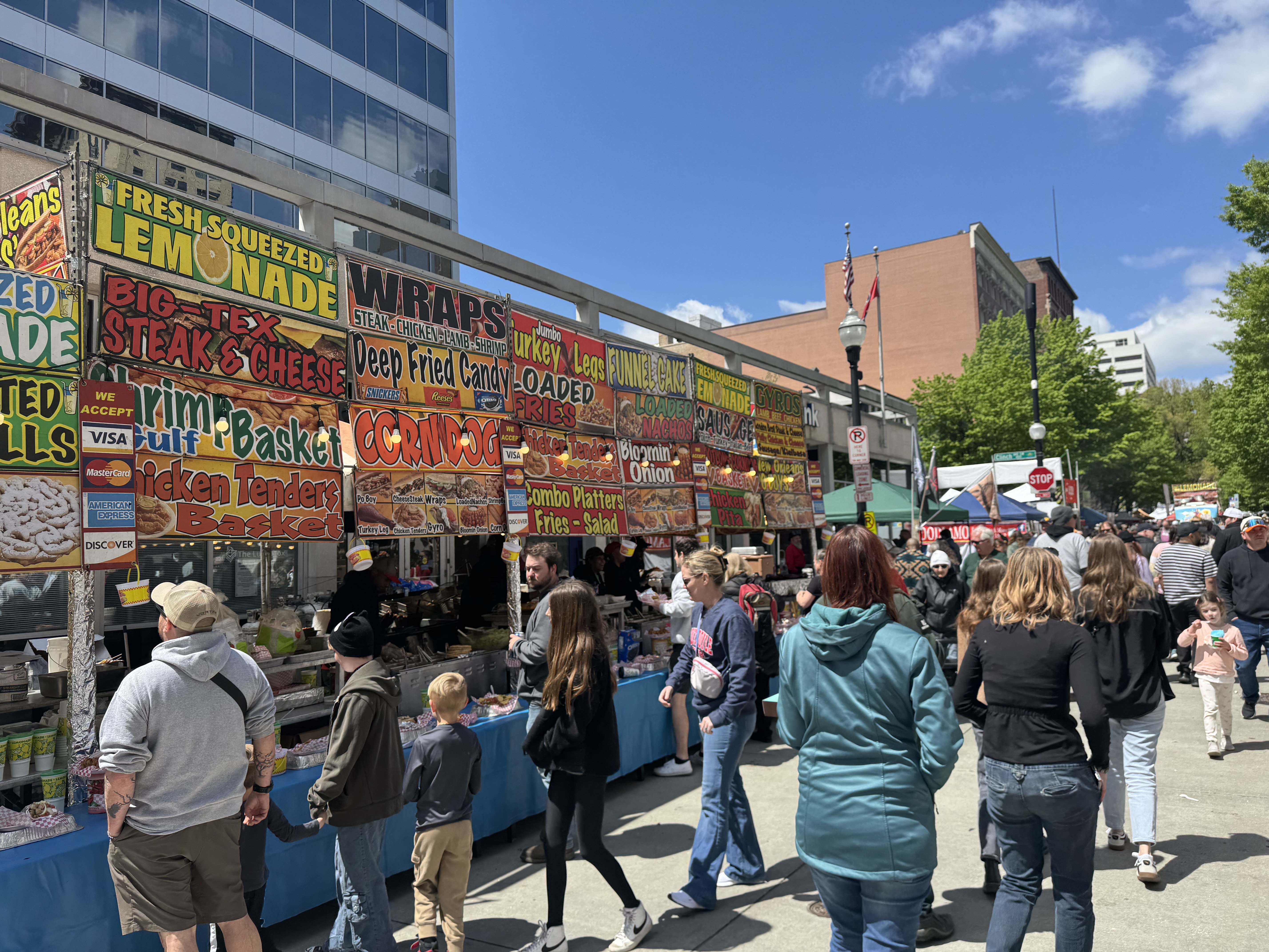 Busy Cactus Jacks concession stand at outdoor festival